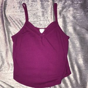 v neck cropped tank top